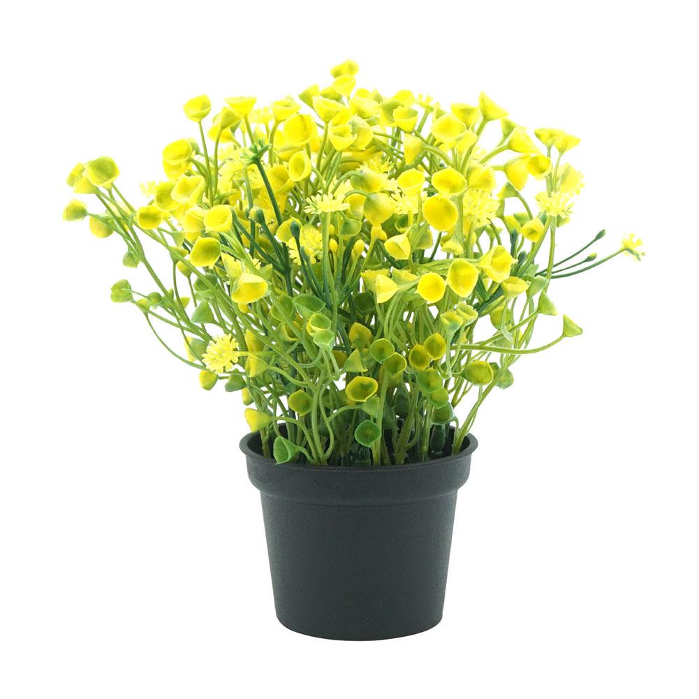 Искусственные цветы в горшочке бонсай жёлтый